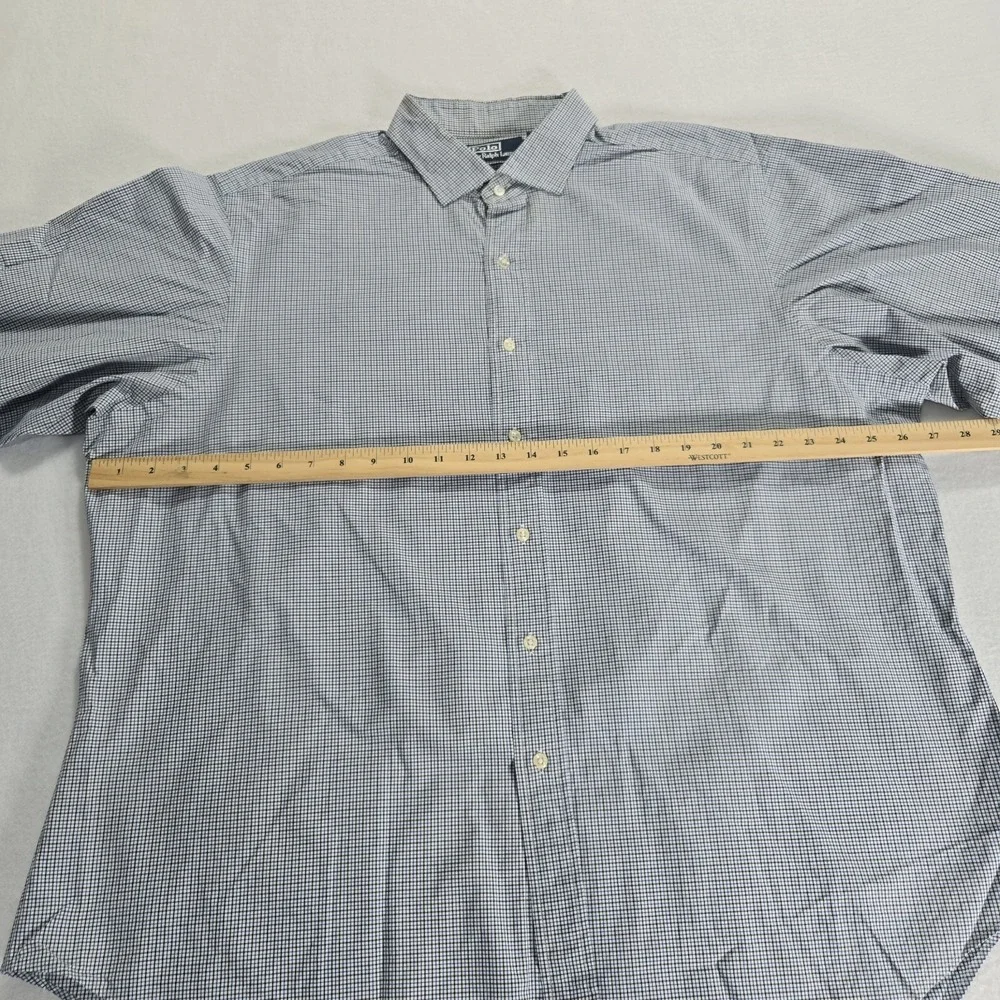 Polo Ralph Lauren Estate Shirt Mens 18 2XL Blue Classic Fit Button Up